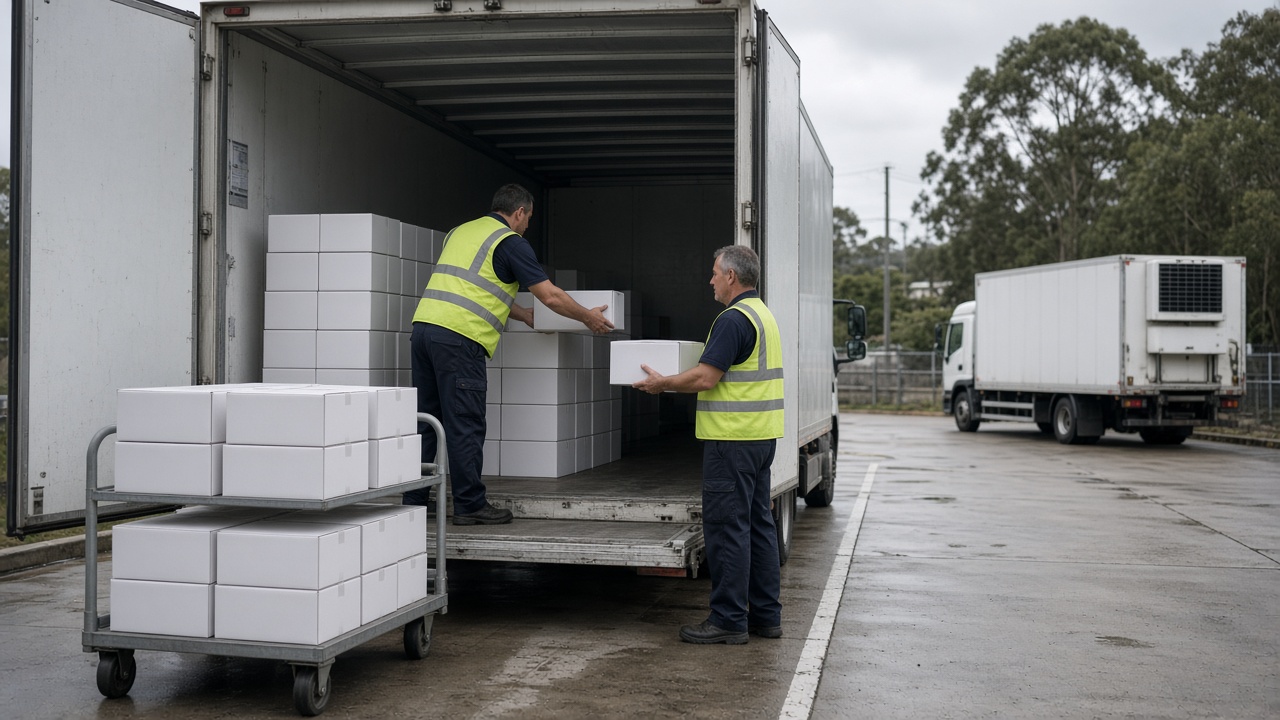 Pharmaceutical cartons transferred to refrigerated road transport